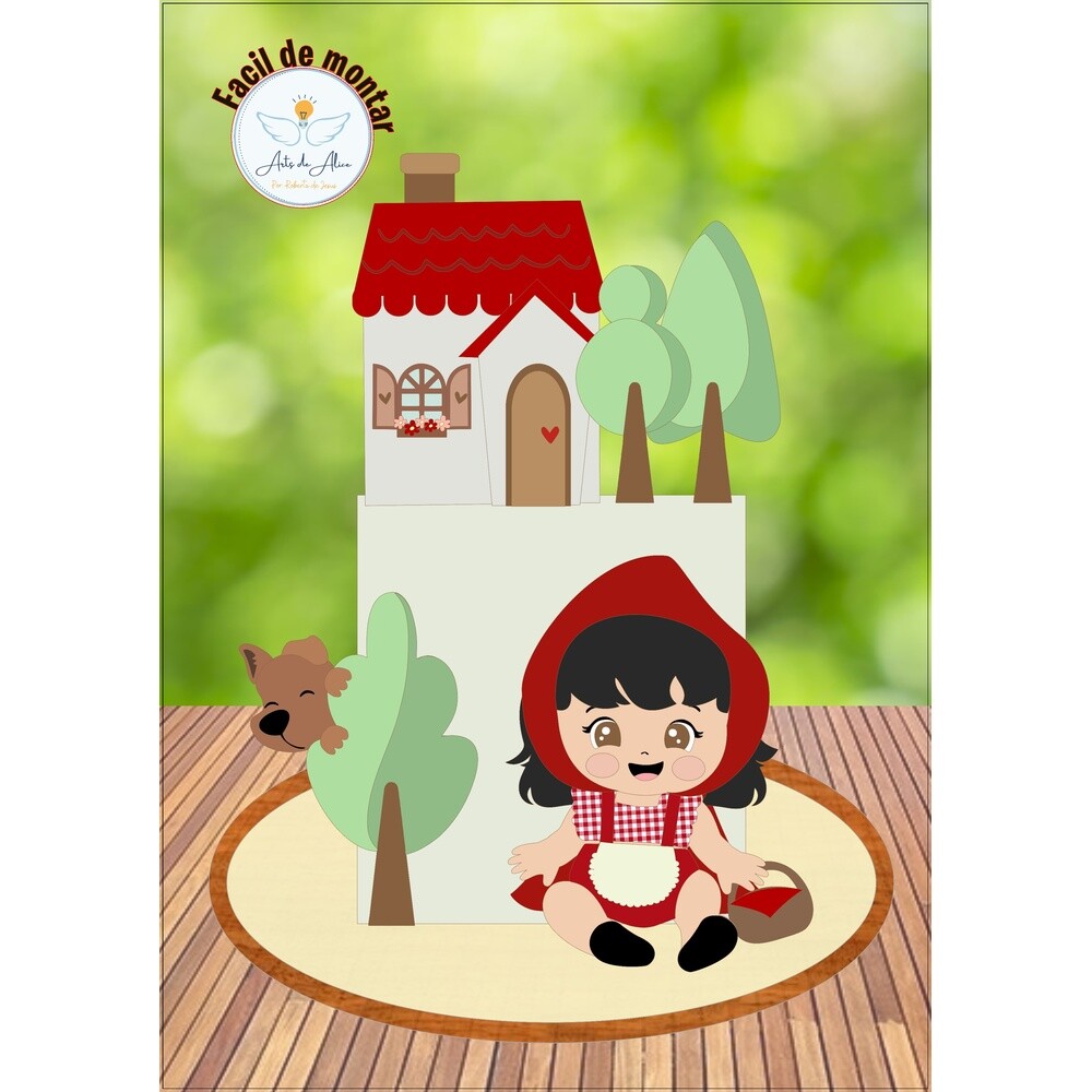 Topo de Bolo Chapeuzinho Vermelho 13