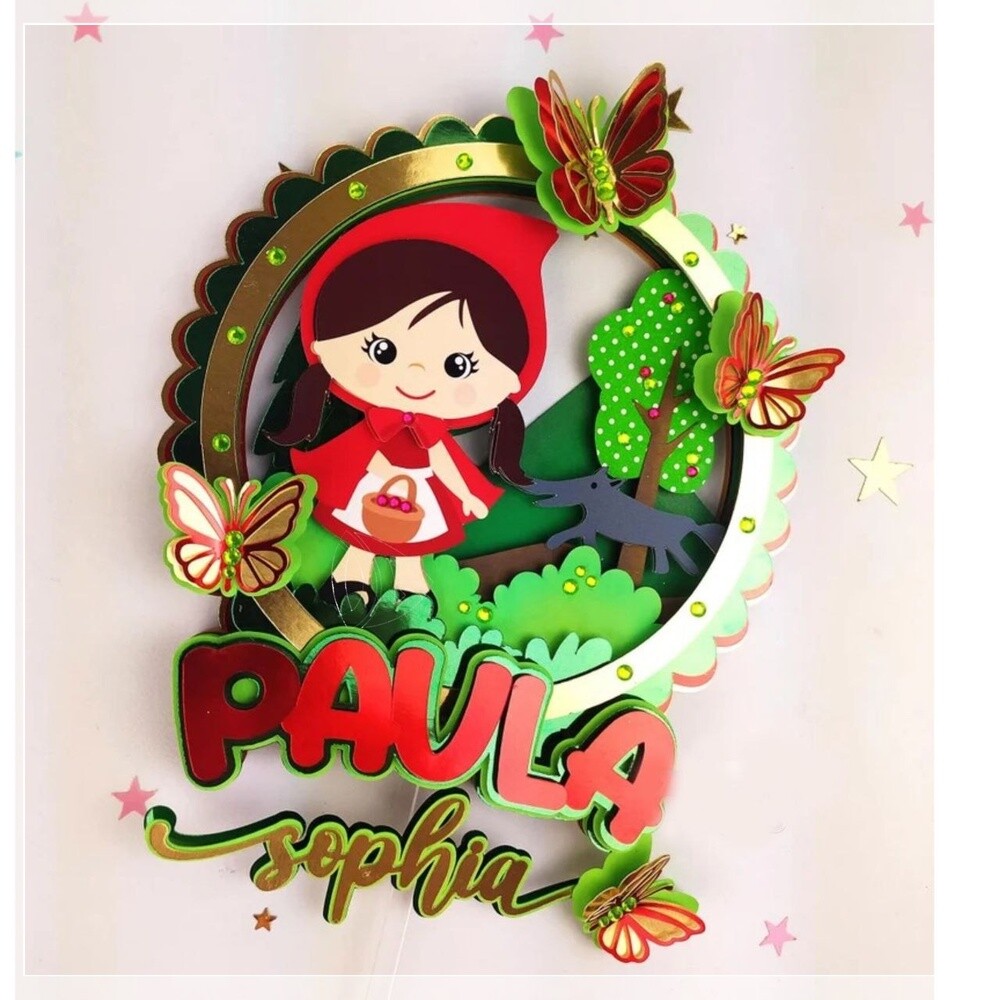 Topo de Bolo Chapeuzinho Vermelho 15