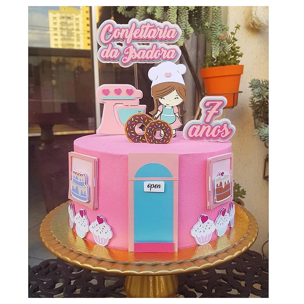 Topo de Bolo Confeitaria - Doceria 26