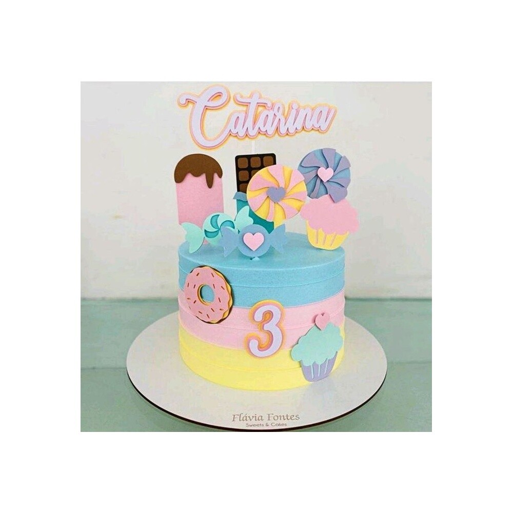 Topo de Bolo Confeitaria - Doceria 44