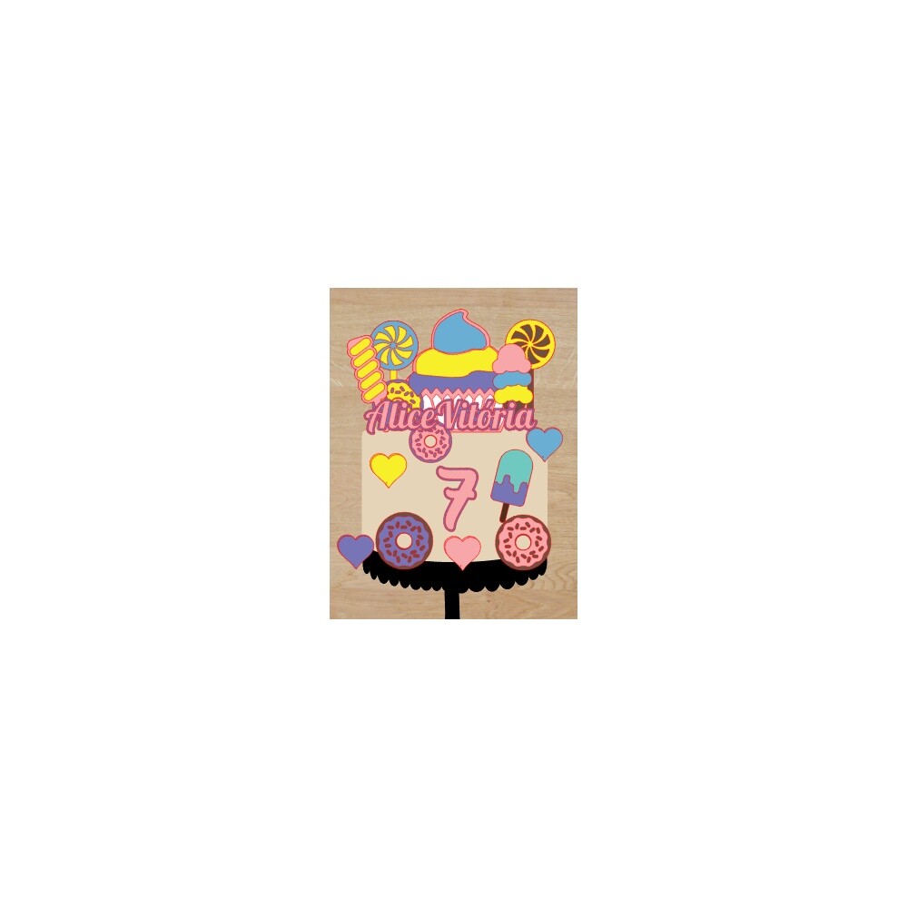 Topo de Bolo Confeitaria - Doceria 45