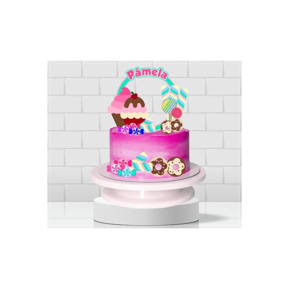 Topo de Bolo Confeitaria - Doceria 56
