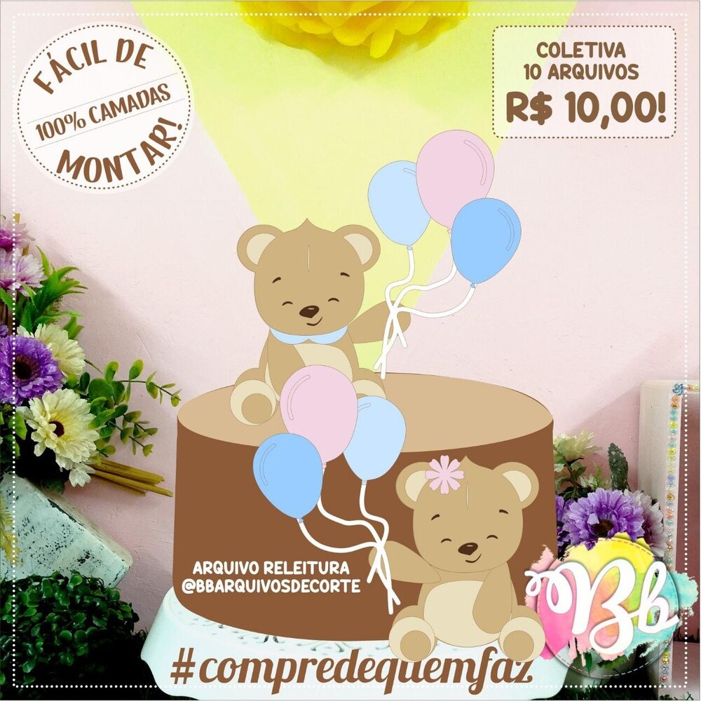 Topo de Bolo Chá Revelação 15