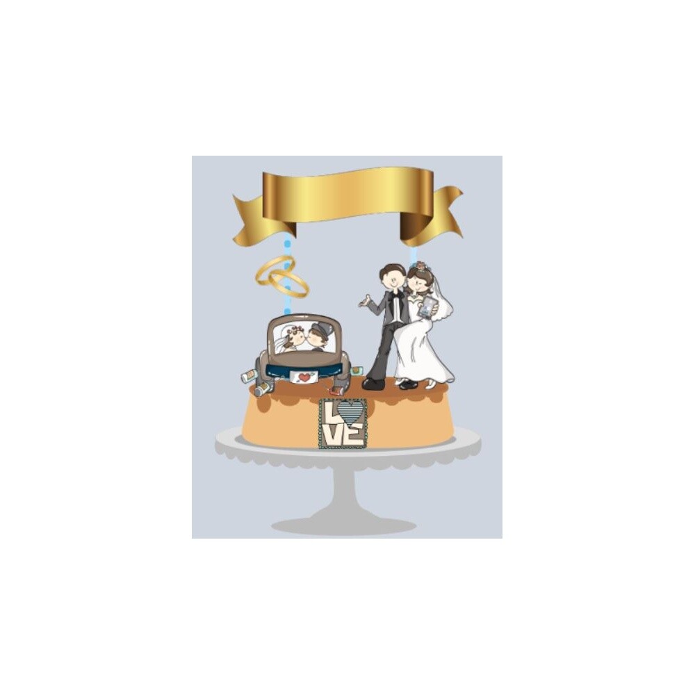 Topo de bolo 02 - Casamento a