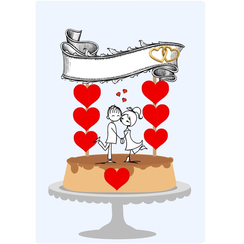 Topo de bolo 03 - Casamento a