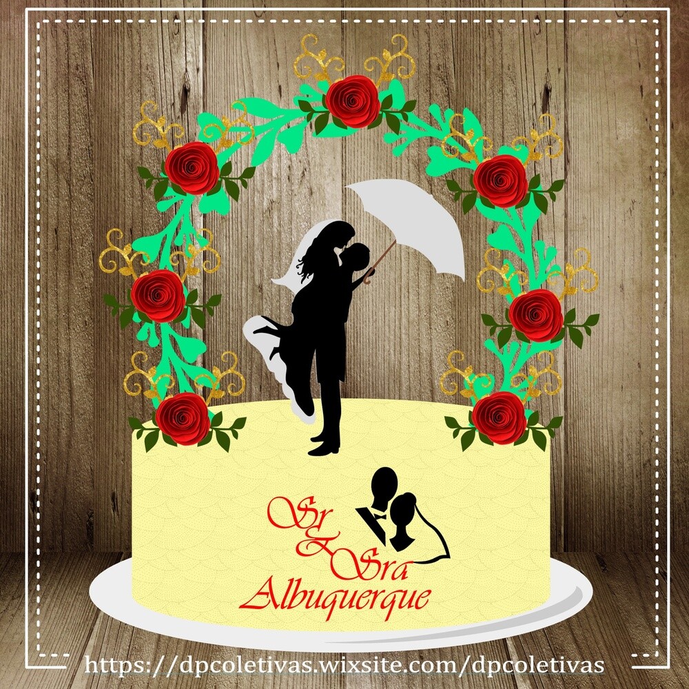 Topo de bolo 08 - Casamento a