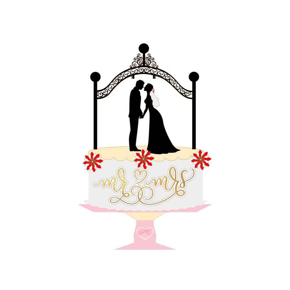 Topo de bolo 23 - Casamento a