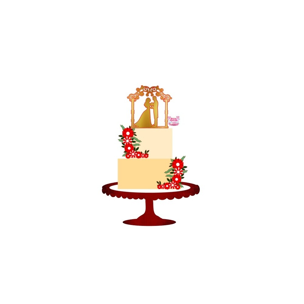 Topo de bolo 25 - Casamento a