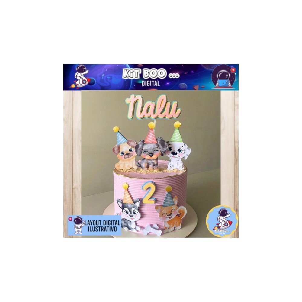Topo de bolo 05 - Cachorrinho a