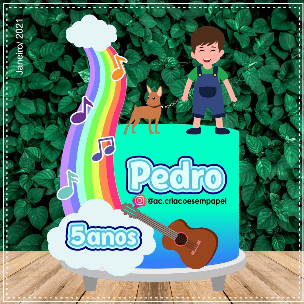 Topo de bolo 24 - Cachorrinho a