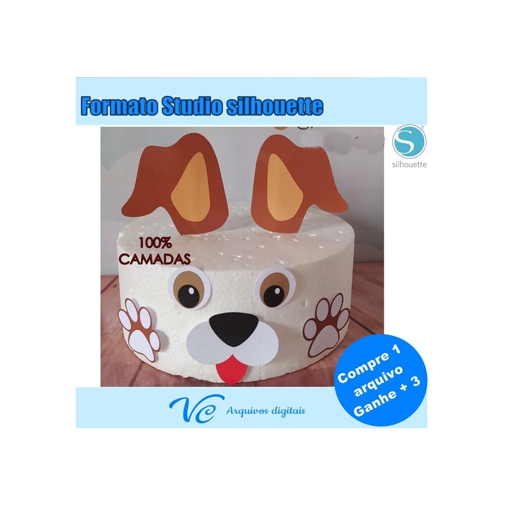 Topo de bolo 26 - Cachorrinho a