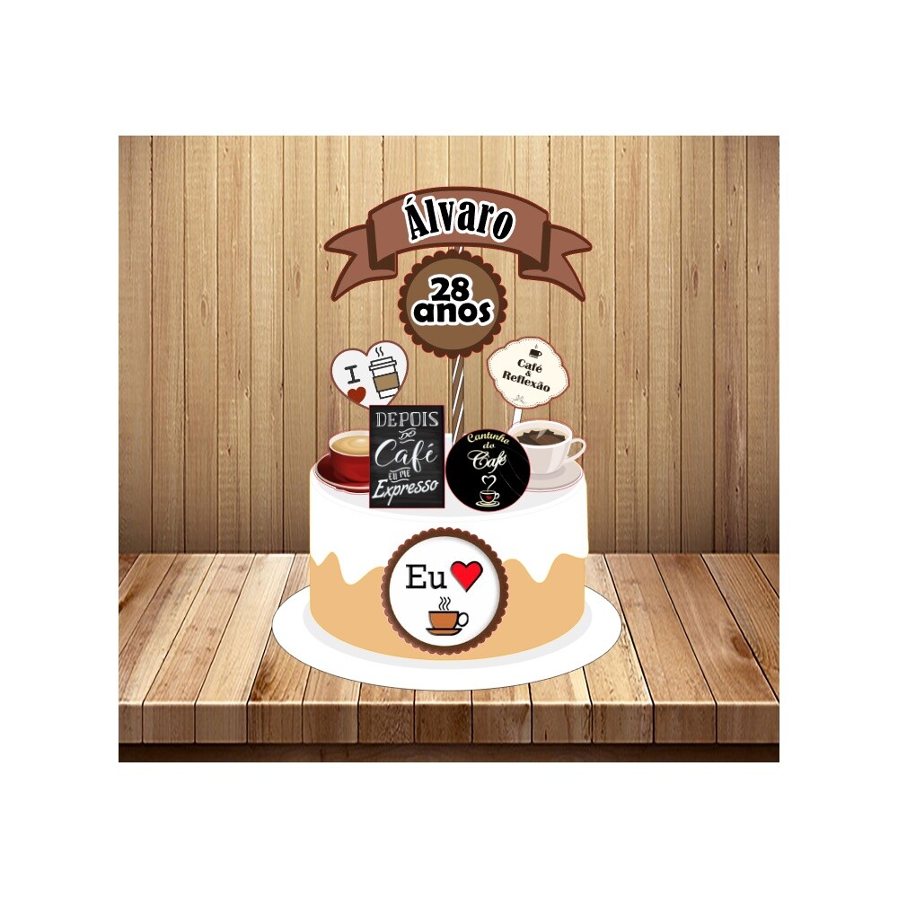 Topo de bolo 05 - Café a