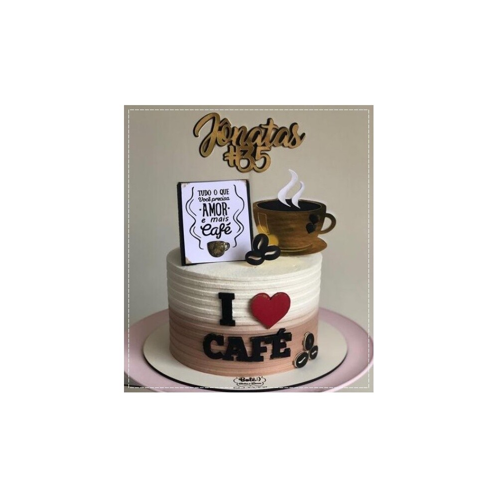 Topo de bolo 08 - Café a