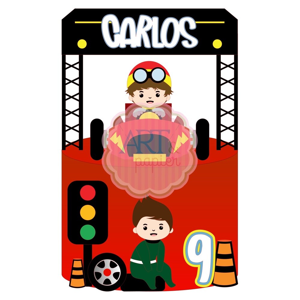 Topo de Bolo Corrida de Carro 03