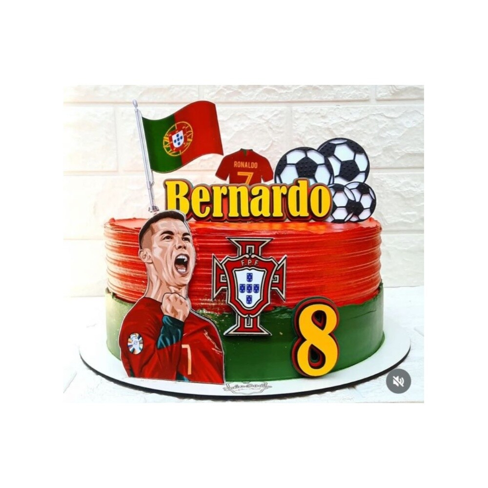 Topo de bolo 02 - Cristiano Ronaldo CR7 a