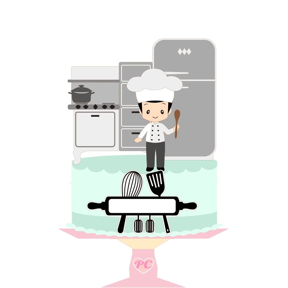 Topo de Bolo Chefe de Cozinha 08