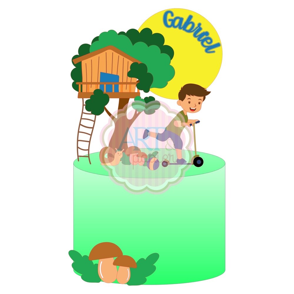 Topo de bolo 02 - Casa da Árvore a