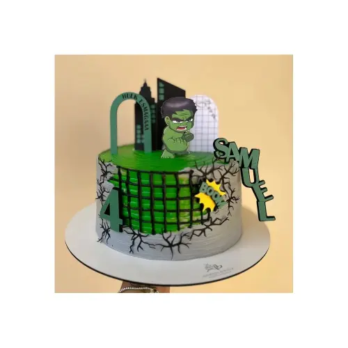 039- Arquivo de corte topo de bolo Hulk Cute
