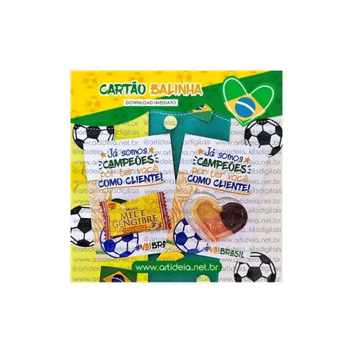 Arquivo Digital Cartão Cliente Balinha Copa do Mundo para imprimir