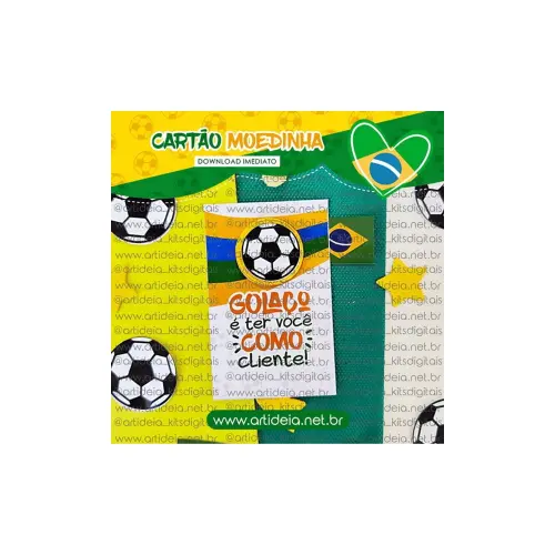 Arquivo Digital Cartão Cliente Moedinha Copa do Mundo para imprimir