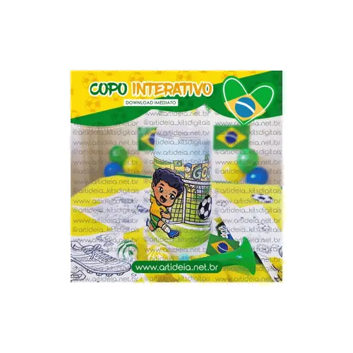 Arquivo Digital Copo Interativo Mimos Copa do Mundo para imprimir