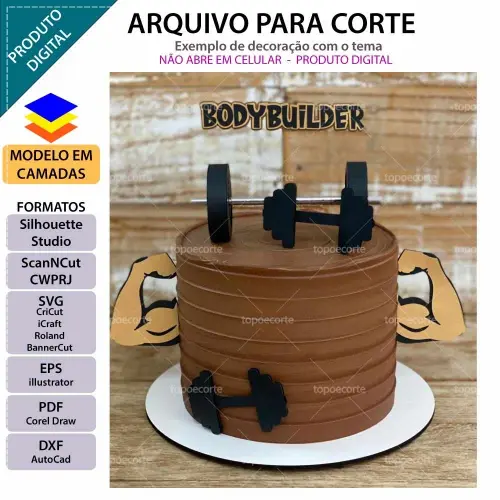 Topo de bolo 25 - Academia a