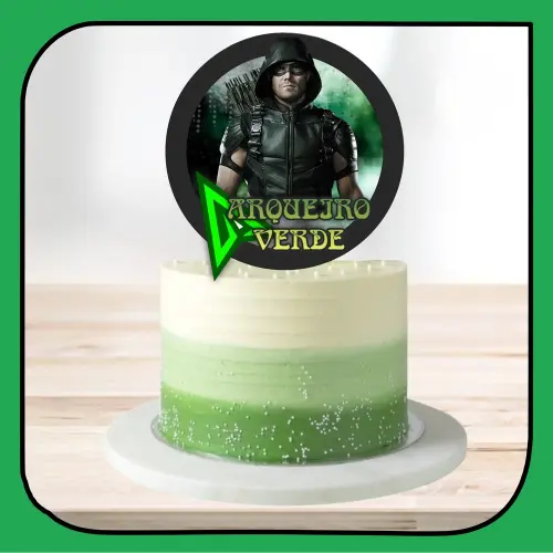 Topo de bolo 01 - Arqueiro Verde - a