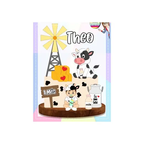Topo de bolo 12 - Amo Tetê a