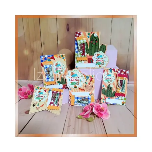 5 cards de balinha arraiá para festa junina