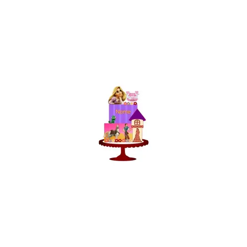 Topo de Bolo Enrolados - Rapunzel 08