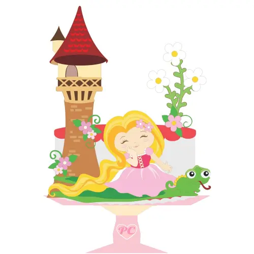Topo de Bolo Enrolados - Rapunzel 13