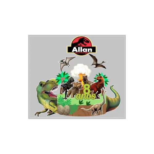 Topo de Bolo Jurassic Park 08