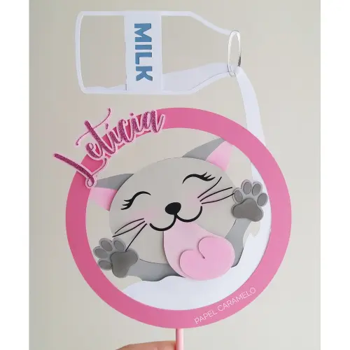Topo de Bolo Gatinho(a) 15 para imprimir