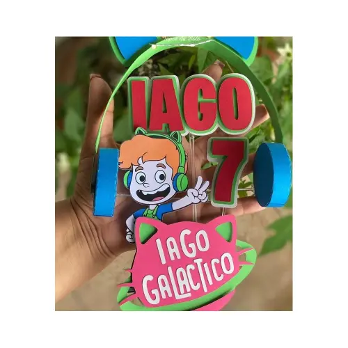 Topo de Bolo Gato Galáctico 02 para imprimir