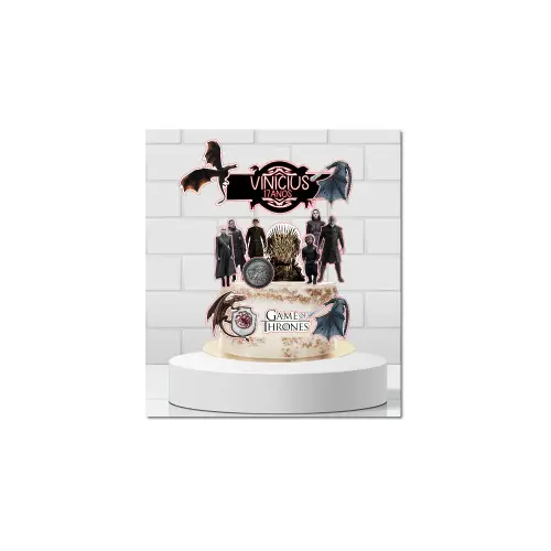 Topo de Bolo Game of Thrones 03 Arquivos Digitais para Imprimir