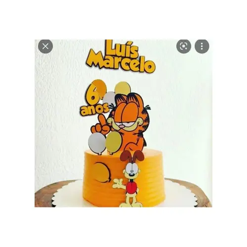Topo de Bolo Garfield 02 Kits Digitais para Imprimir