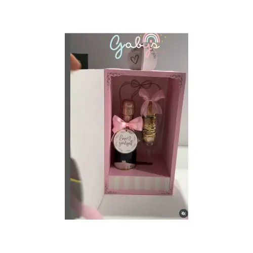 Arquivo de corte Caja coquette amor para 1 chandon e 1 taça