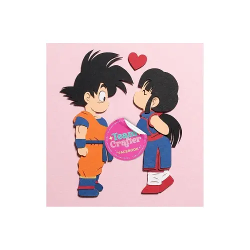 Arquivo de corte Goku e Milk em camadas
