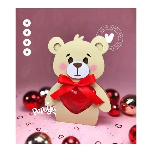 Arquivo de corte Heart Bear Ornament