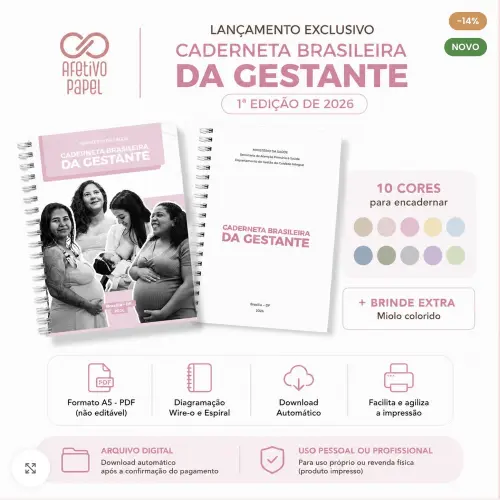 Kit Digital CADERNETA GESTANTE 1º EDIÇÃO 2026