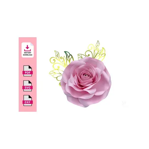 FLOWER 74 WITH FOLIAGE 32-Abelha de Papel