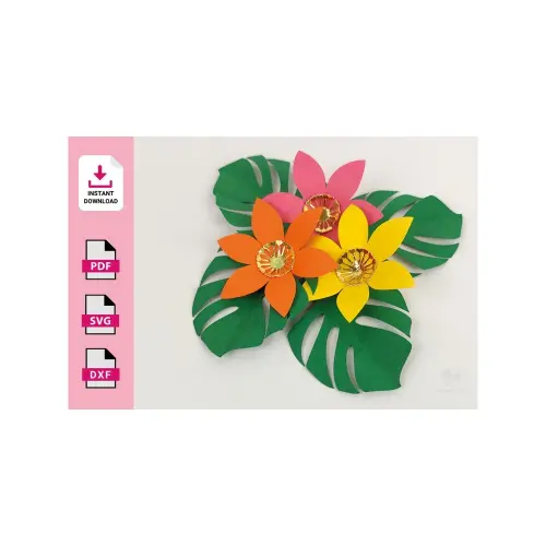 Flower_129_With_Leaf_Abelha_de_Papel