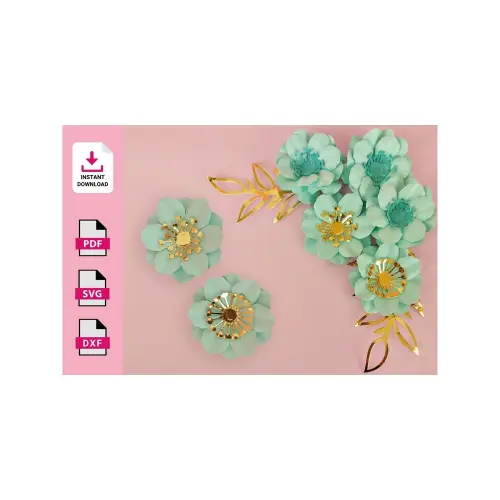 Flower_87_With_Foliage_Abelha_de_Papel