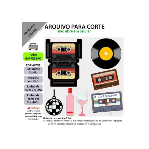 Topo de bolo 01 - Anos 80 a