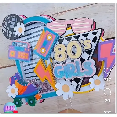 Topo de bolo 06 - Anos 80 a