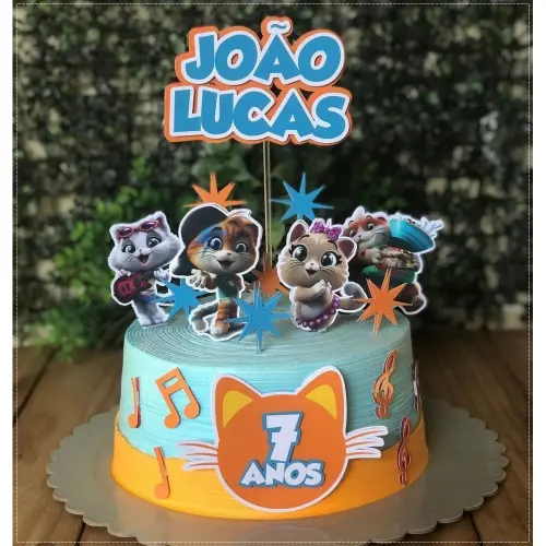 Arquivo de Corte Topo de Bolo 02 - 44 Gatos a