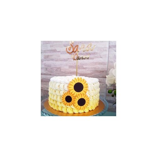 Topo de Bolo Girassol 03 para imprimir