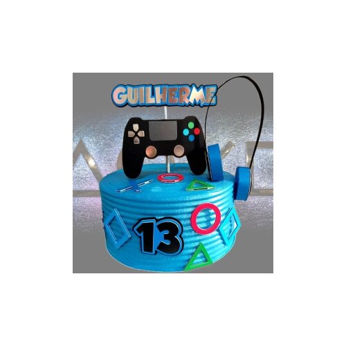 Topo de Bolo Gamer - Vídeo Game 23 Kits Digitais para Imprimir