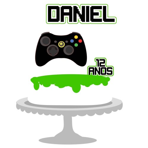 Topo de Bolo Gamer - Vídeo Game 32 Kits Digitais para Imprimir