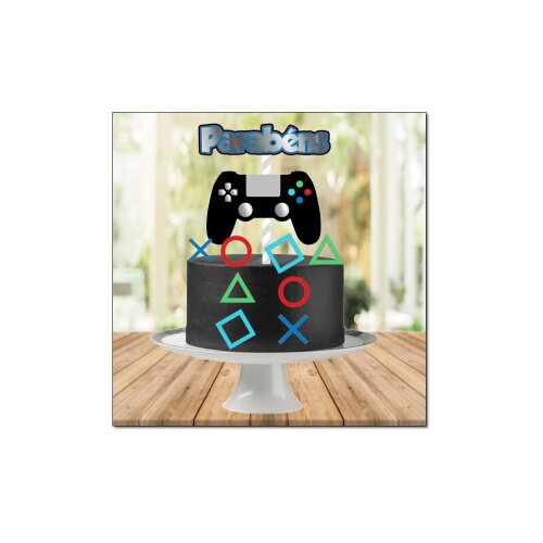 Topo de Bolo Gamer - Vídeo Game 46 Kits Digitais para Imprimir
